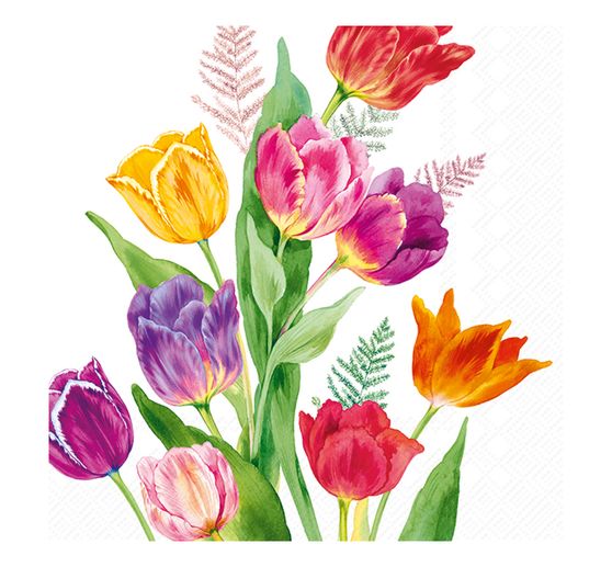Serviette « Tulipes multicolores »