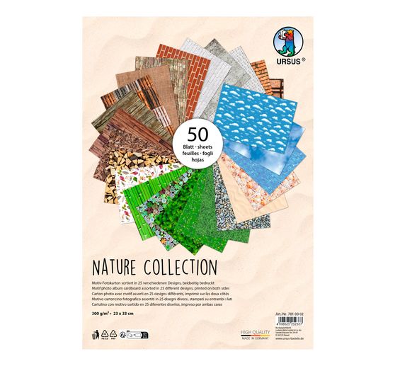 Collection de papier cartonné à motifs "Nature"