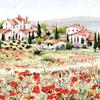Serviette « Paysage de Toscane »