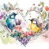 Serviette « Loving Birds »