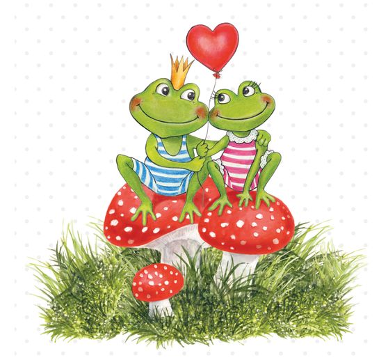 Napkin "Frogs In Love"