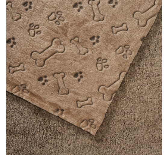 Tissu polaire double face au mètre « Os et pattes de chien »