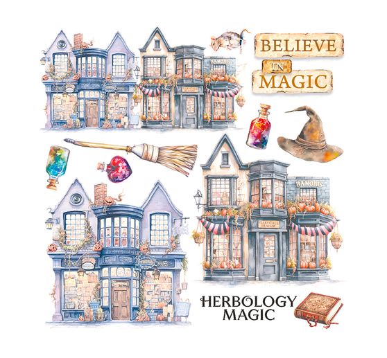 Papier vitrail à motifs « Wizard Academy »