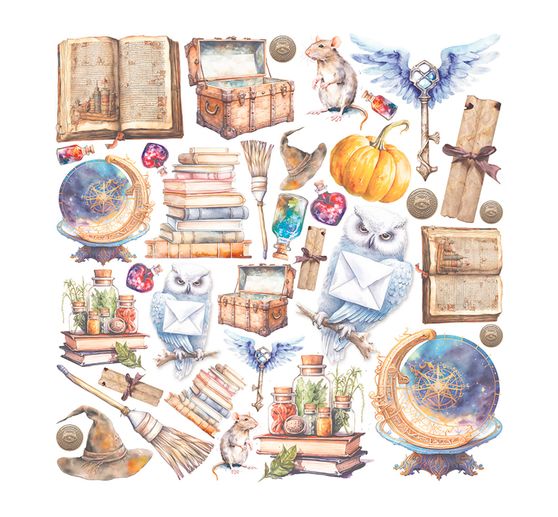 Papier vitrail à motifs « Wizard Academy »