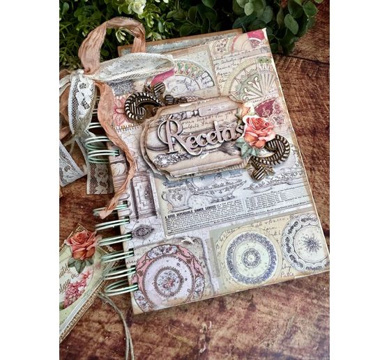 Bloc de papier scrapbooking « Brocante Antiques »