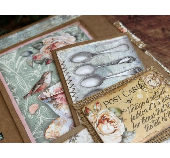 Bloc de papier scrapbooking « Brocante Antiques »