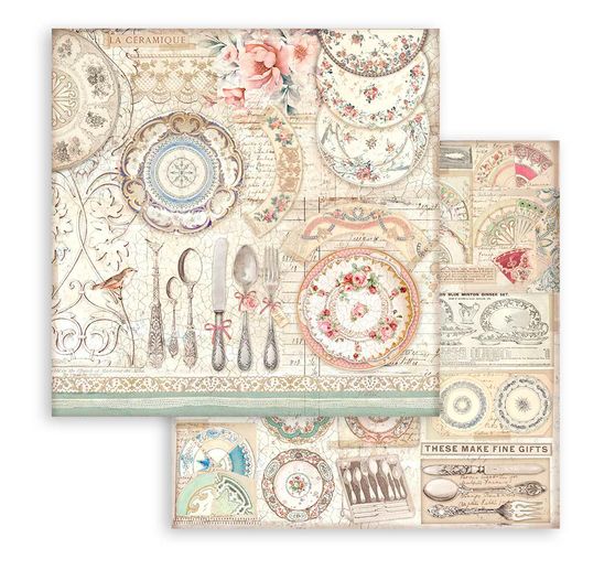 Bloc de papier scrapbooking « Brocante Antiques »
