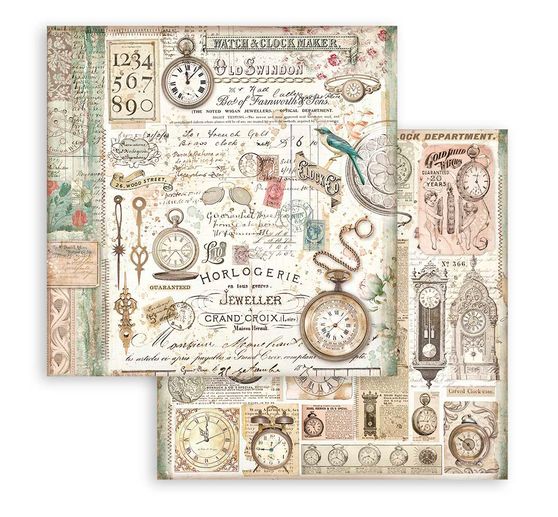 Bloc de papier scrapbooking « Brocante Antiques »