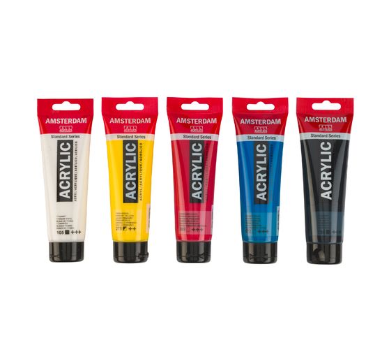 Set de peintures acryliques Talens AMSTERDAM « Couleurs primaires »