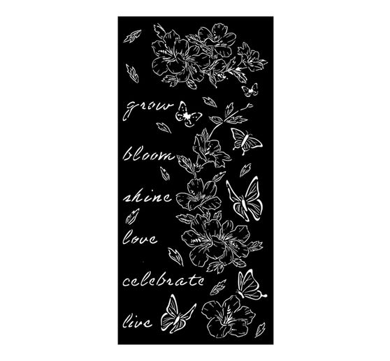 Stencil "Secret Diary - Flowers & Butterfly"