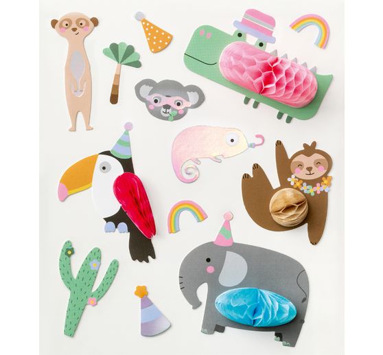 Stickers boules papier alvéolé « Jungle »