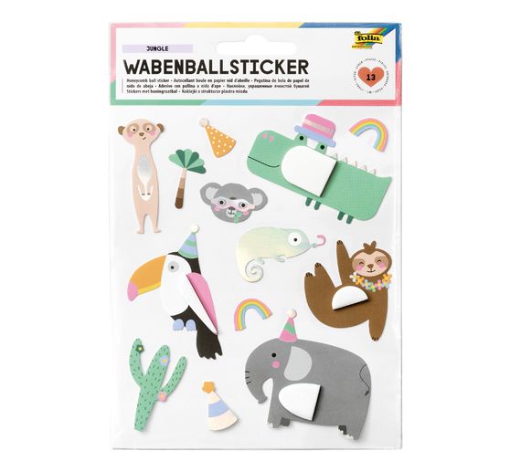 Stickers boules papier alvéolé « Jungle »