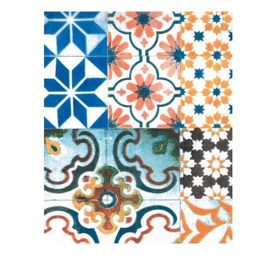 Papier Décopatch « Carreaux de mosaïque Multicolore »