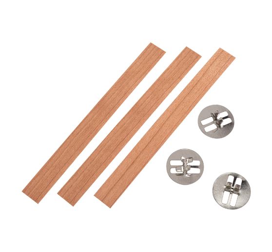 Mèches à bougie en bois avec socle VBS, 13 cm