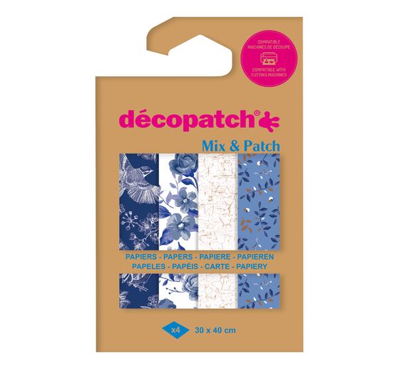 Décopatch Pocket Hot-Foil Collection Mix and Patch "Nature Royal Blue" (bleu royal)