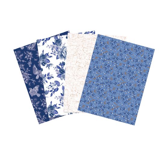 Décopatch Pocket Hot-Foil Collection Mix and Patch "Nature Royal Blue" (bleu royal)