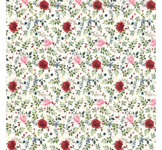 Tissu coton au mètre Westfalenstoffe « Florenz – Roses »