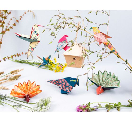 Kit origami « Oiseaux », 60 feuilles