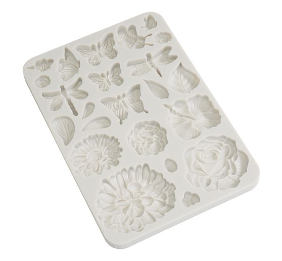 Silicone casting mould "Secret Diary - Butterflies and Flowers"