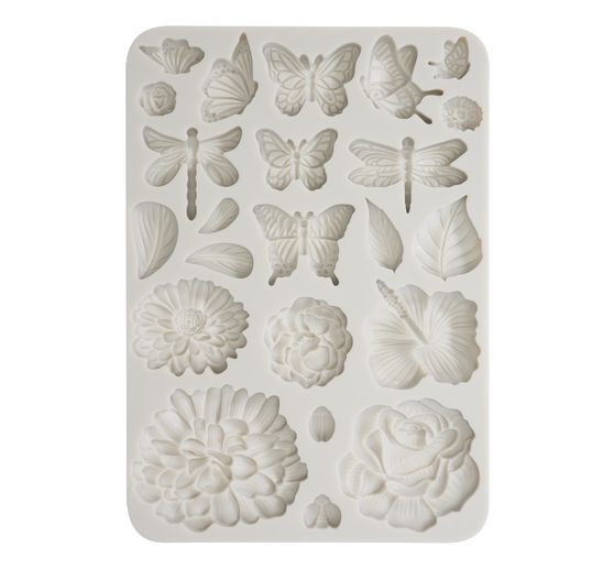 Silicone casting mould "Secret Diary - Butterflies and Flowers"