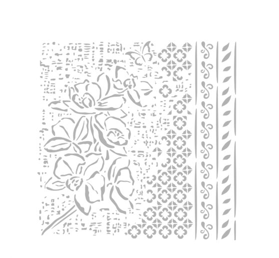 Stencil "Orchids and Cats - Pattern"