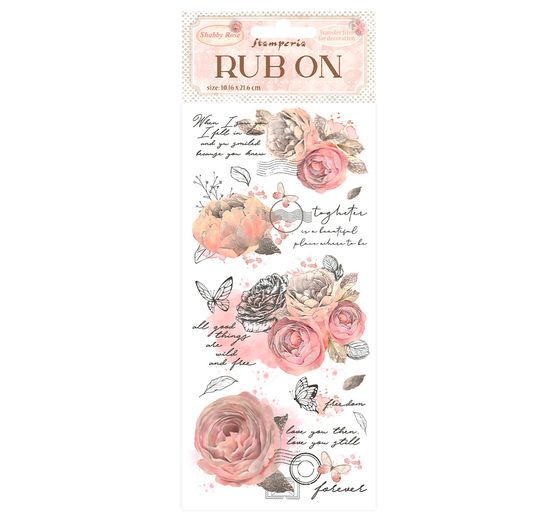 Feuille de décalcomanies Rub-On « Shabby Rose »
