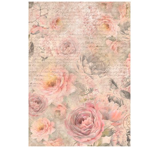 Soie de paille à motifs « Shabby Rose – Pattern »
