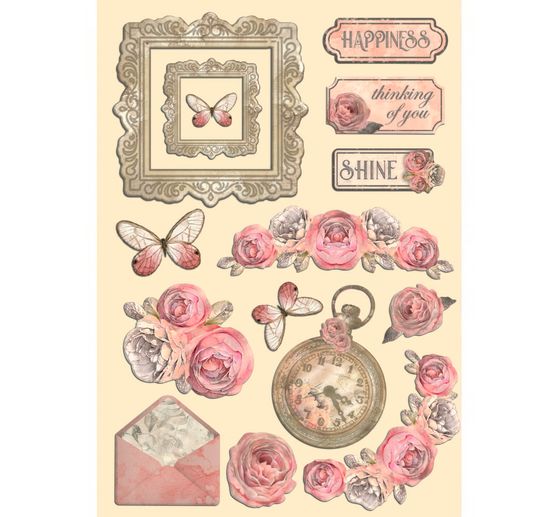 Motifs découpés au laser « Shabby Rose »