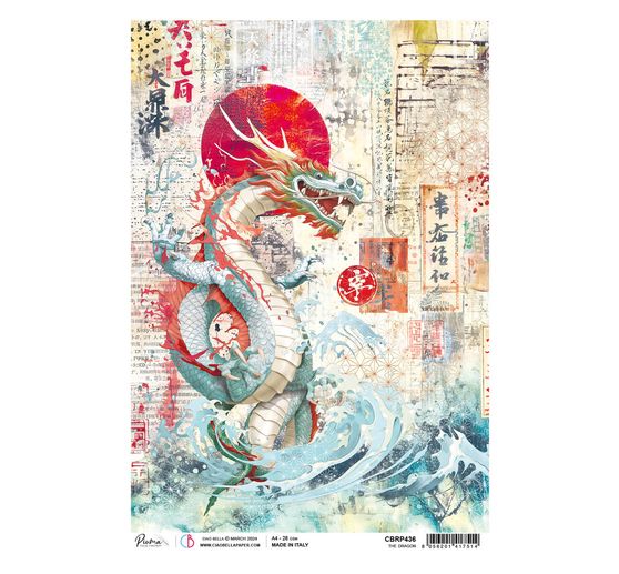 Soie de paille à motifs « Land of the Rising Sun – Dragon »
