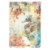 Motif straw silk "Coral Reef - Seahorse"
