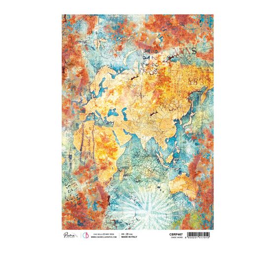 Soie de paille à motifs « Coral Reef – Oxydation »