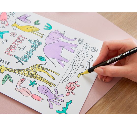 Feutres de coloriage pointe fine edding 1200 « Pastel », set de 6