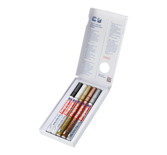 Marqueurs encre laquée edding 780 « Metallic Basic », set de 5