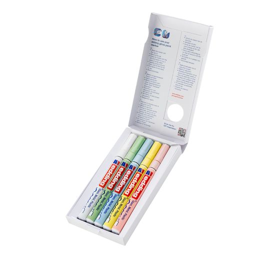 Marqueurs encre laquée edding 751 « Pastel », set de 5