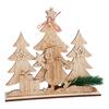 Décoration à emboîter en bois VBS « Bonhomme de neige dans forêt de sapins »