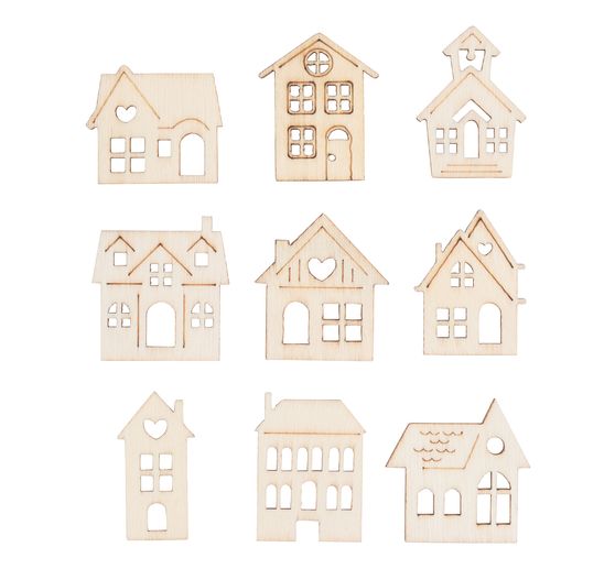 Pièces à disperser en bois « Maisons »