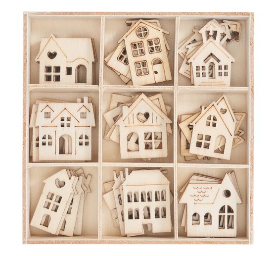 Pièces à disperser en bois « Maisons »
