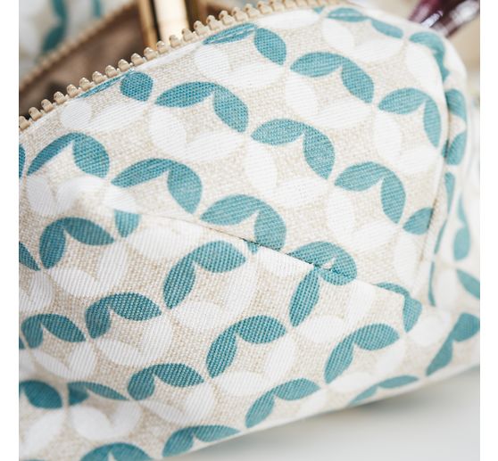 Motif fabric linen look "Leaf circles"