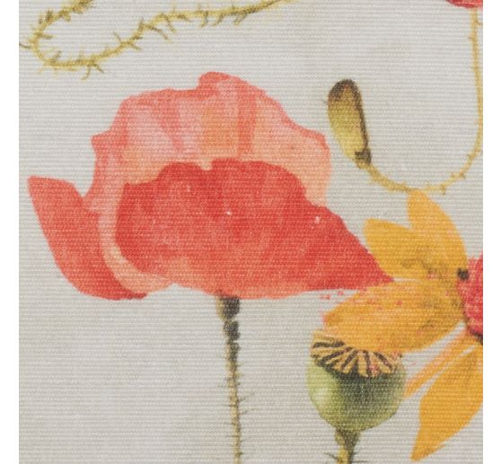 Motif fabric linen look "Poppies"