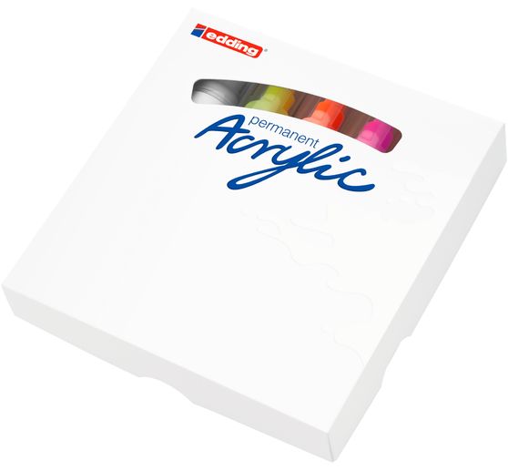 Marqueurs acrylique edding 5000 « Fluo », pointe large, set de 5