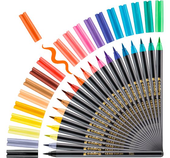 Feutres edding 1340 « Brush Lettering », set de 20