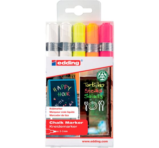 Marqueurs craie liquide edding 4095, set de 5