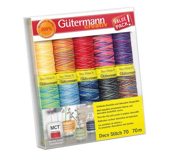 Gütermann Fil à coudre Deco-Stitch 70, Col. 3, Multicolor