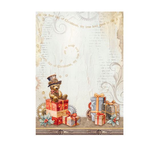 Motif straw silk backgrounds "Gear up for Christmas"