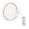 Guirlande lumineuse micro-LED avec minuterie, fil noir,20 LED