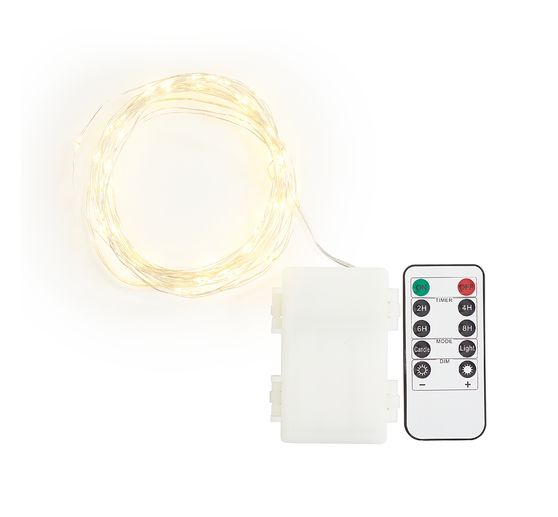 Guirlande lumineuse micro-LED d'extérieur, avec télécommande, 50 LED