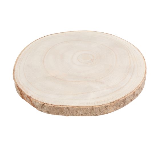 Plateau déco rondin de bois, sur pieds, Naturel