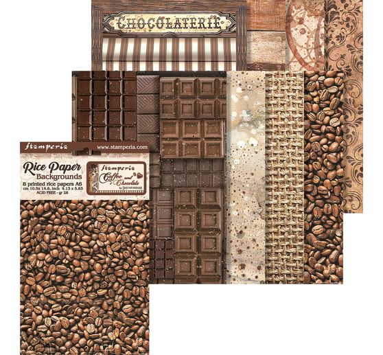 Soies de paille à motifs Backgrounds « Coffee and Chocolate »