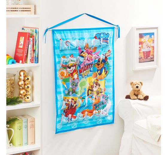 Panneau de tissu calendrier de l'Avent "Paw Patrol Mighty Pups", env. 150 x 80 cm