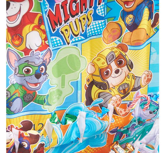 Panneau de tissu calendrier de l'Avent "Paw Patrol Mighty Pups", env. 150 x 80 cm